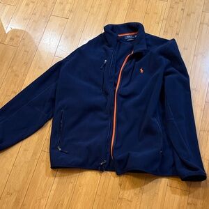 Men's Navy Blue and orange fleece Jacket - Polo Ralph Lauren.